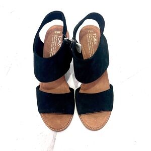 Toms Black Majorca Cutout Sandals Minimalist Design 8.5